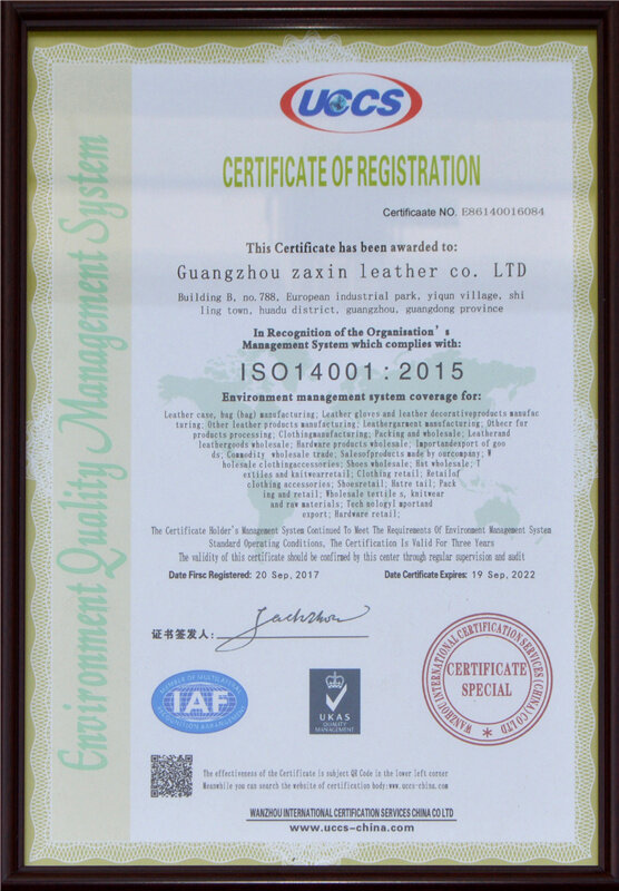 Certificate of Management System Registration