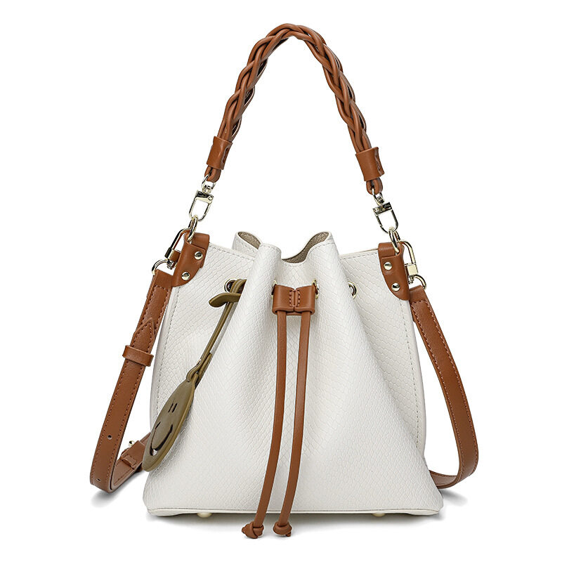 Faux Snake Leather Bucket Bag