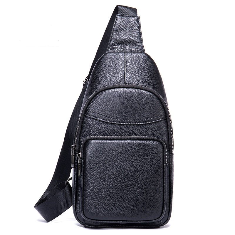 Genuine Leather Chest Bag Men