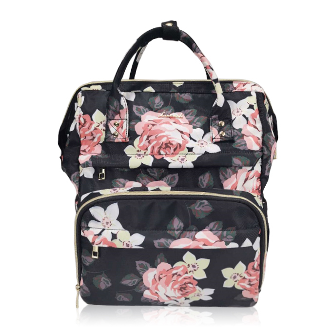 Flora printed diaper backpack