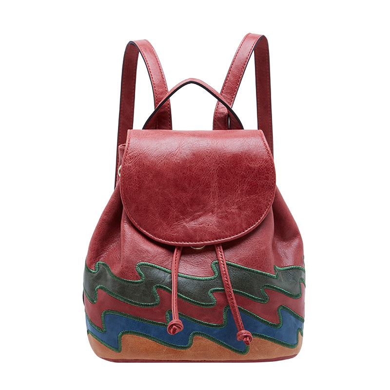 Retro Embroidery PU Backpack