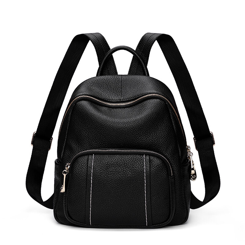 Soft Black Pebble PU Backpack