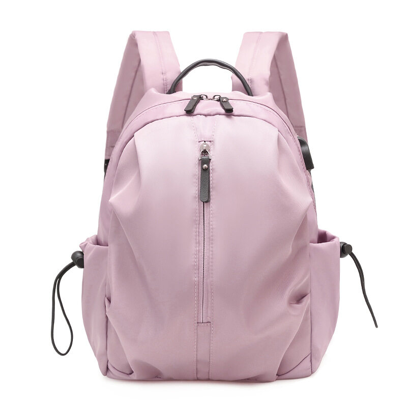 Pleated Nylon Backpack with USB charging Port