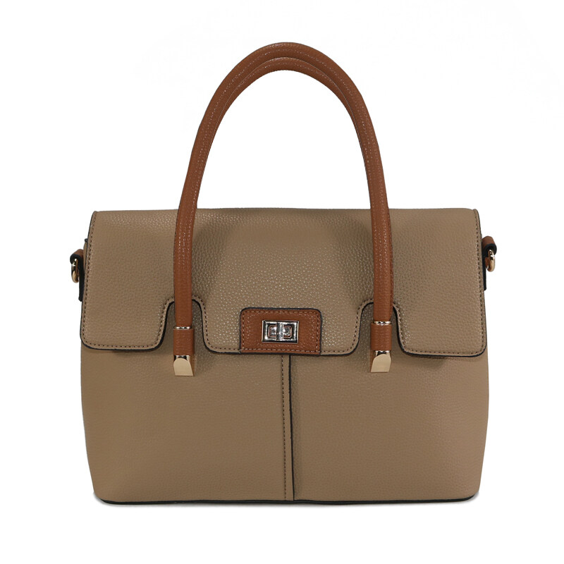 Designer Handbag With Color Contrast Handle